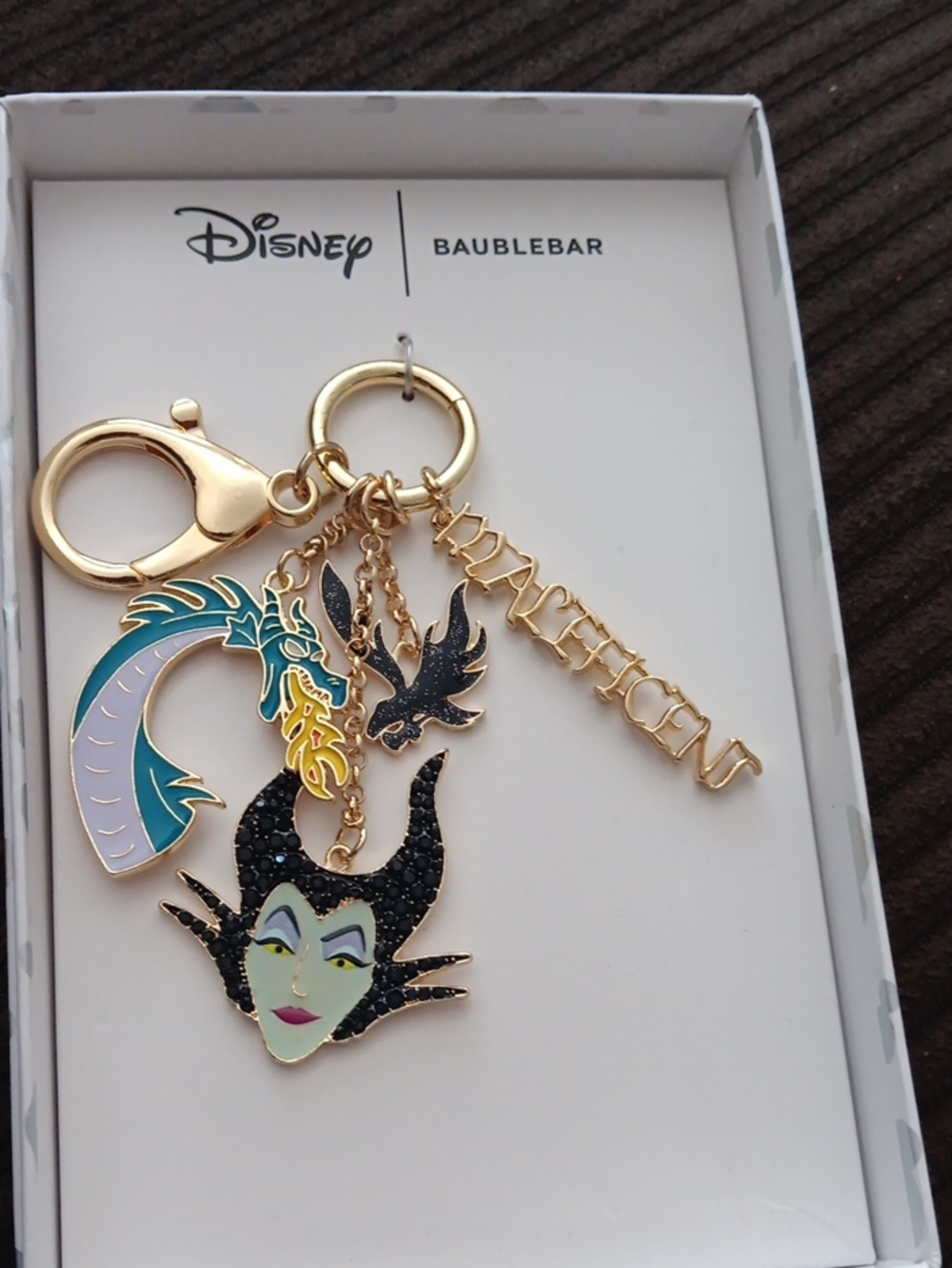 BaubleBar Disney Maleficent Enamel Brooch - Black, Green, Teal & Gold